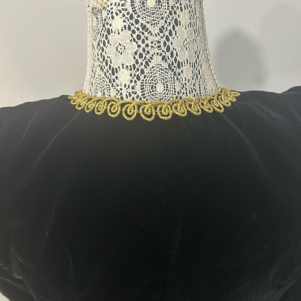 Vintage military inspired black velvet with gold trim accents and buttons - Picture 5 of 15